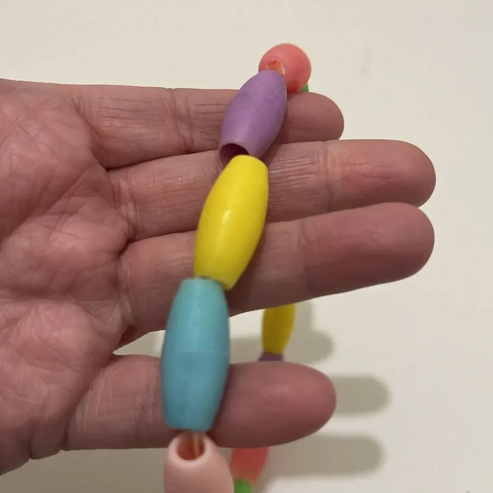 Vintage Teether Teething Ring Beaded Multicolor Lot of 2 70s 80s Toys